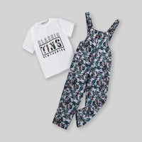 Girls Long Leg Dungaree With Graphic T-Shirt Set 2 pc. Sets   