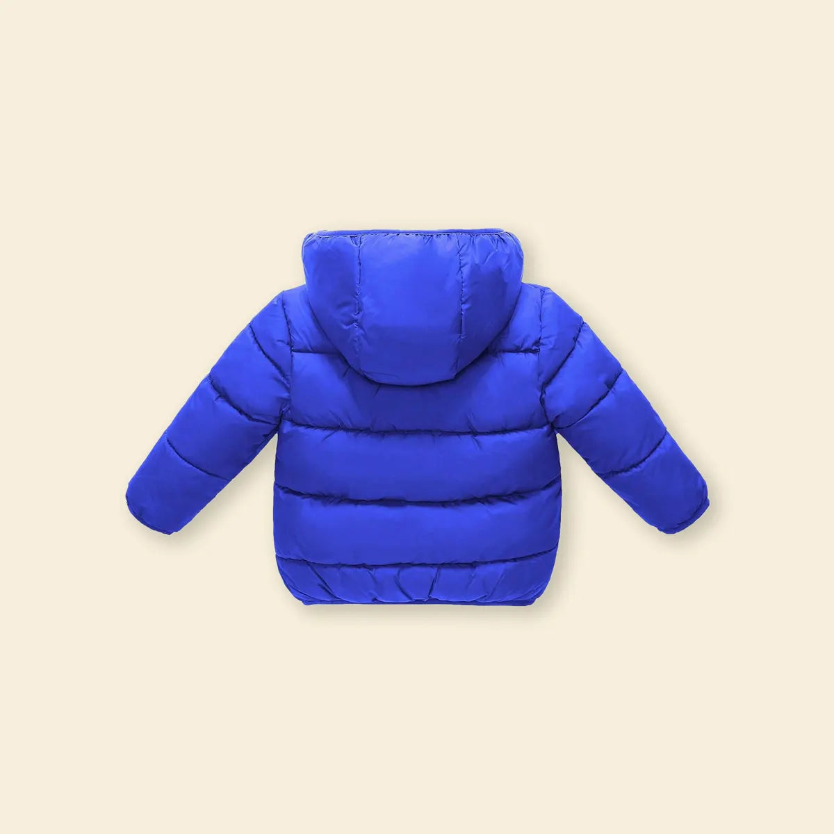 Boys Royal Blue Hooded Puffer Jacket With Sherpa Fleece Lining Coats & Jackets