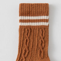 Pack of 6 Boys Multicolour Cable Knit Calf Length Socks Socks