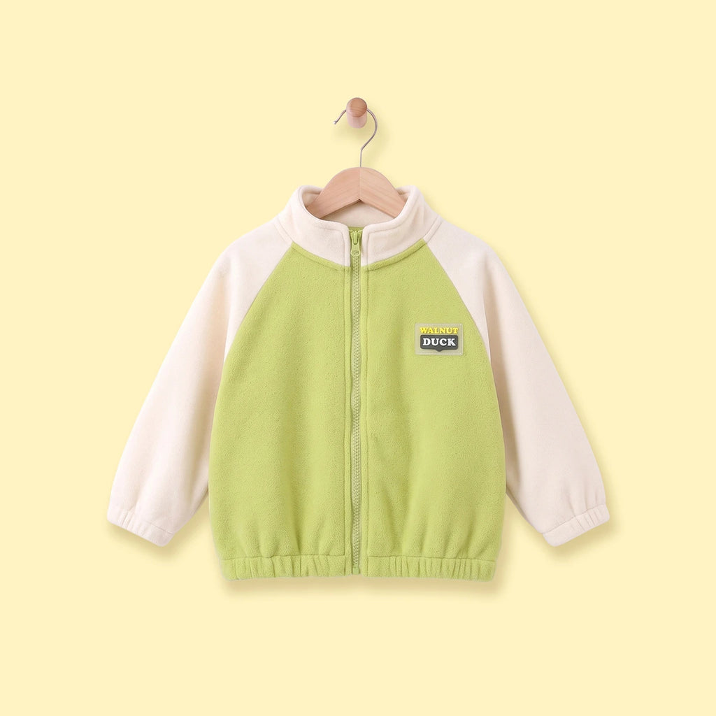 Boys Lime Green Colorblocked Long Sleeve Jacket Coats & Jackets Lime Green 1-2 Y