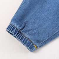 Boys Green Stripes Shirt With Denim Jogger Sets Sets