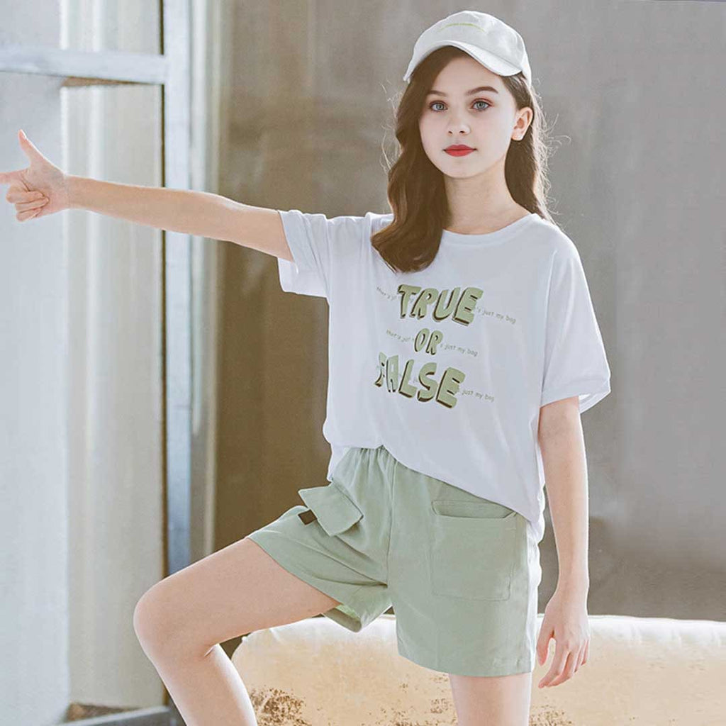 Girls Short Sleeve Printed T-Shirt With Shorts Set 2 pc. Sets   