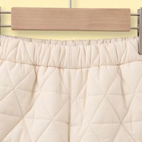 Girls Off White Quilted Zip-up Jacket & Pants Co-ord Sets Sets