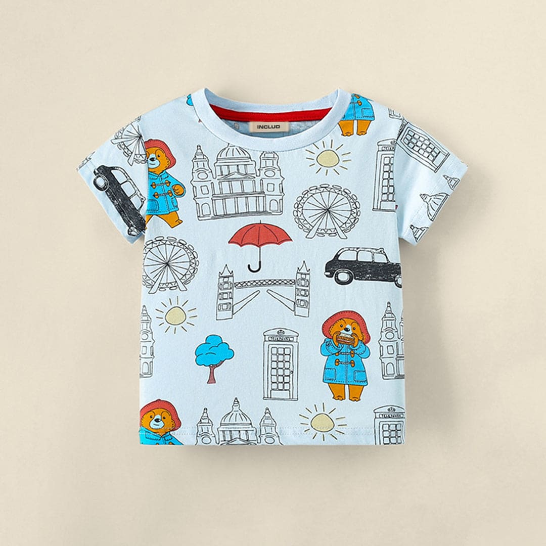Boys Short Sleeve Printed Graphic T-Shirt Tshirts   