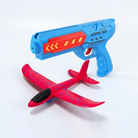 Kids Blue Airplane Launcher Gun with Foam Planes Trending Accessories