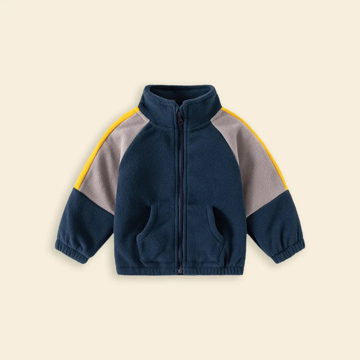 Boys Multicolor Colorblocked Fleece Zip-up Jacket Coats & Jackets