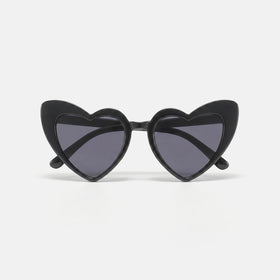 Girls Black Heart Shaped Sunglasses Sunglasses Black Onesize