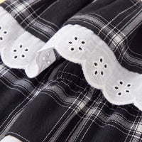 Girls Black Checked Flared Skirt Skirts