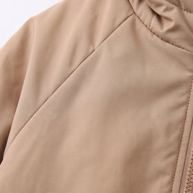 Boys Light Brown Long Sleeve Hooded Zip-up Jacket Coats & Jackets