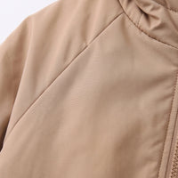 Boys Light Brown Long Sleeve Hooded Zip-up Jacket Coats & Jackets
