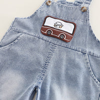 Boys Brown Striped T-Shirt with Denim Dungaree Set Sets