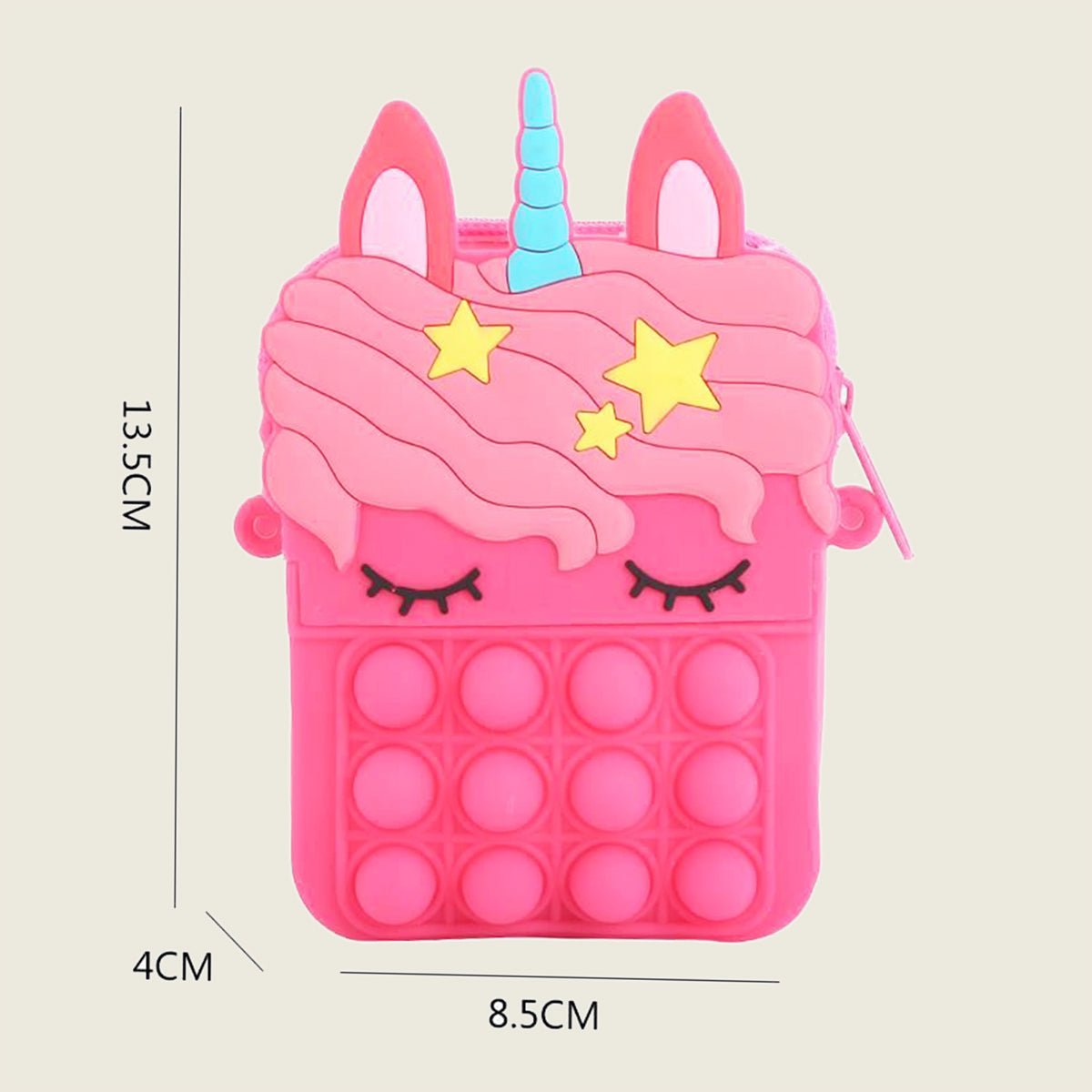 Girls Fuchsia Silicone Pop-It Unicorn Sling Bag Trending Accessories