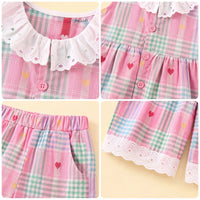Girls Multicolour Checked Sleeveless Top With Pants Sets 2 pc. Sets