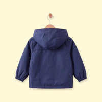 Boys Navy Blue Hooded Zip-up Jacket Coats & Jackets