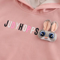Girls Pink Embroidered Regular Sweatshirt With Sleeveless Jackets, Pants & Bag Sets 4 pc. Sets