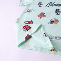 Boys Light Green AOP Graphics Short Sleeve T-Shirt With Elasticated Shorts Sets Sets