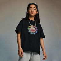 Boys Printed Oversize T-Shirt Tshirts Black 2-3 Y 