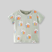 Girls Graphic Print Short Sleeves T-shirt Tshirts   
