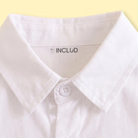 Boys White Embroidered Long Sleeve Shirt Shirts