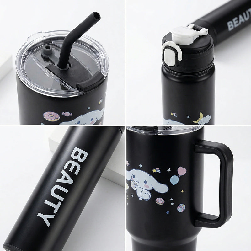 Black 3-Piece Hydration Bottle Set - Tumbler, Gym & Slim Trending Accessories