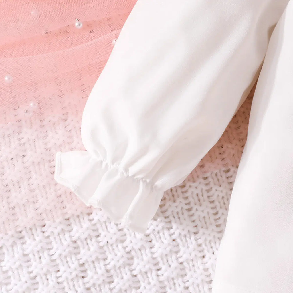 Girls Ruffle Applique Top With Pink Faux Leather Pleated Skirt Sets Sets