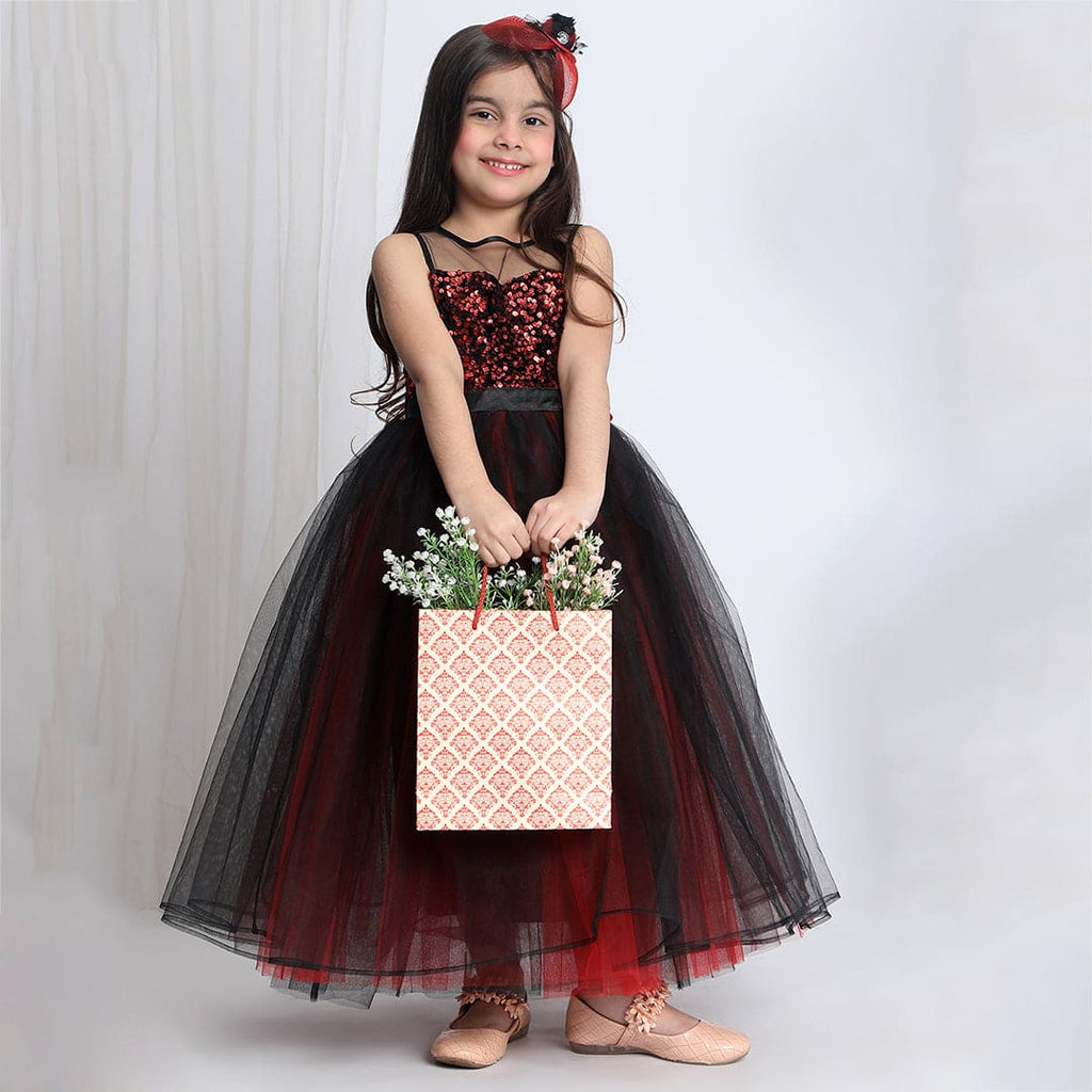 Girls Sequins Embellished Party Wear Gown
