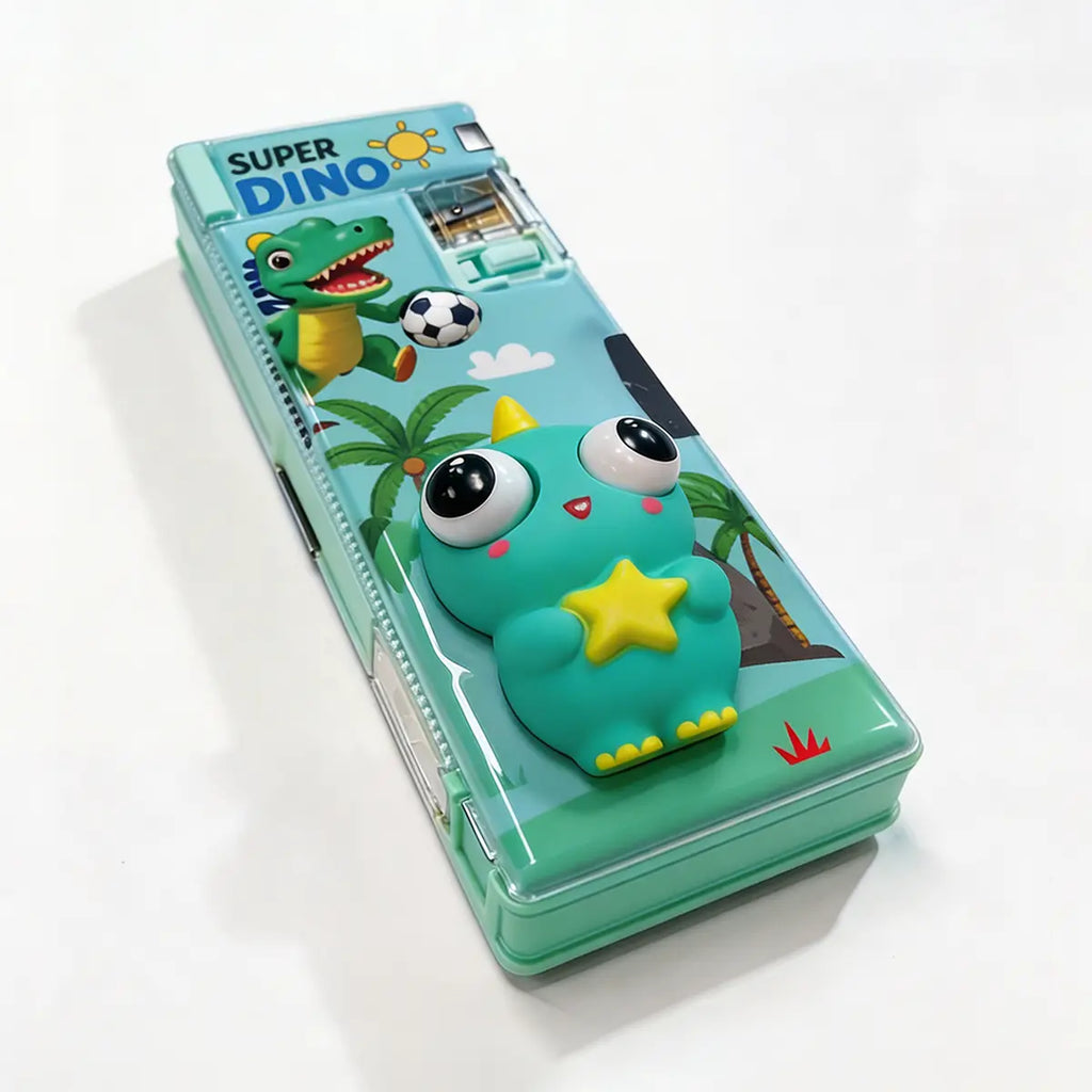 Dinosaur Hard Pencil Box for Boys & Girls Trending Accessories Green Onesize