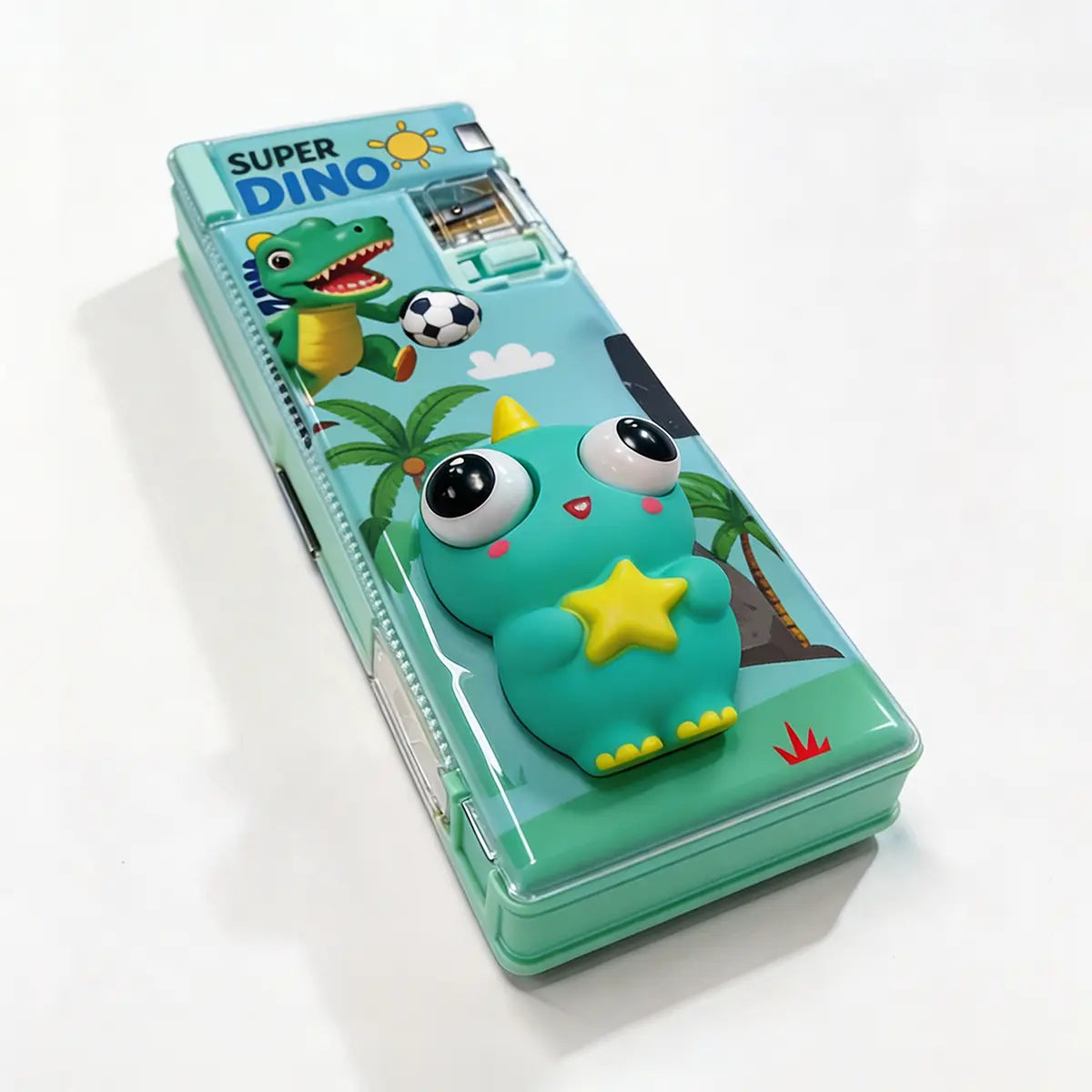 Dinosaur Hard Pencil Box for Boys & Girls Trending Accessories Green Onesize