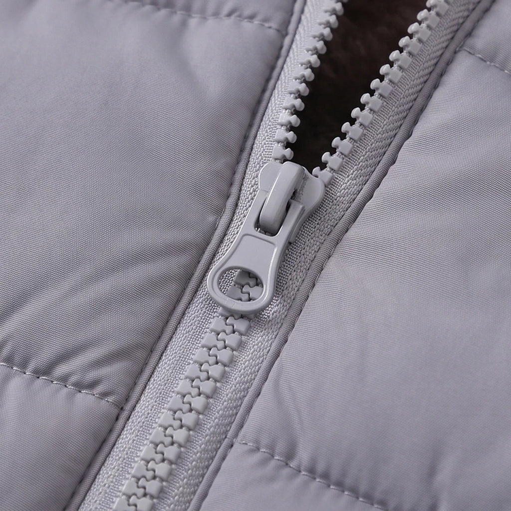 Boys Grey Bear Ear On Hood Zip-up Puffer Jacket Coats & Jackets