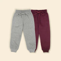 Boys Multicolor Joggers With Elasticated Drawstring Waistband Pack of 2 Trackpants & Joggers Multicolor 1-2 Y