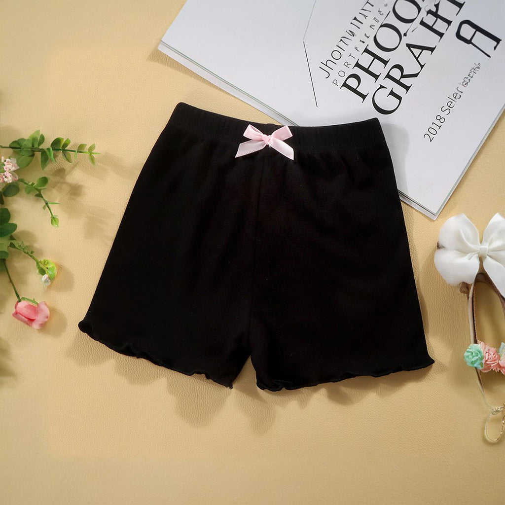 Girls Elasticated Shorts With Bow