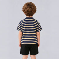 Boys Navy Striped Short Sleeve T-Shirt With Shorts Sets 2 pc. Sets