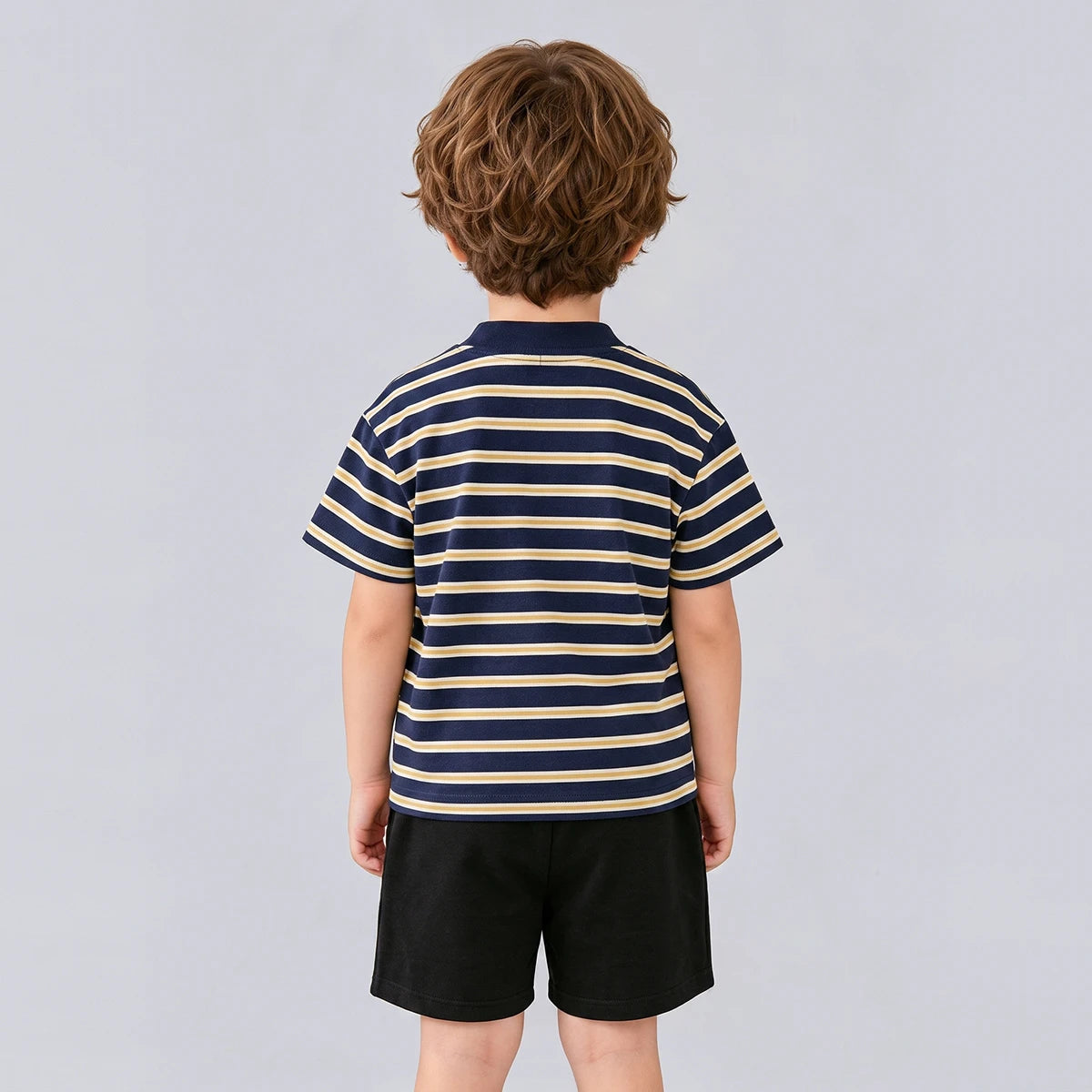Boys Navy Striped Short Sleeve T-Shirt With Shorts Sets 2 pc. Sets