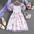 Girls White Floral Print Short Sleeve Fit & Flare Dress Casual Dresses White 8-9 Y