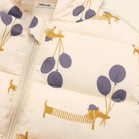 Girls Apricot Printed Long Sleeves Zip-up Jacket With Bear Ears Hood Coats & Jackets