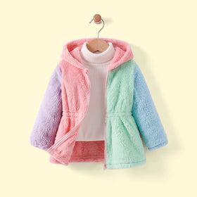 Girls Multicolour Colour-blocked Long Sleeve Jacket Coats & Jackets Multicolor 2-3 Y