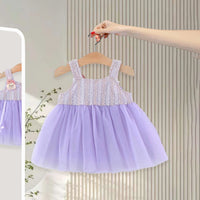 Girls Purple Bunny Applique Tutu Dress Casual Dresses