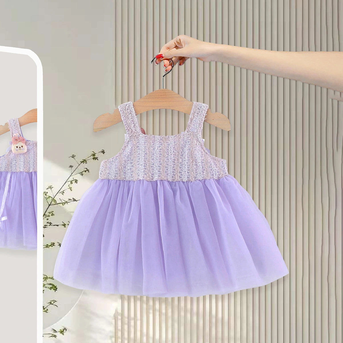 Girls Purple Bunny Applique Tutu Dress Casual Dresses