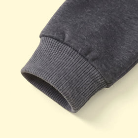 Boys Grey Typography Print Long Sleeve Hooded Sweatshirt Sweatshirts & Hoodies