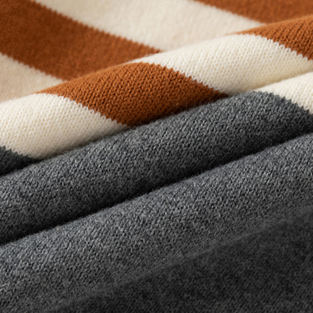 Boys Multicolor Regular Sweater With Self-Design Stripe Patterns Sweaters & Cardigans