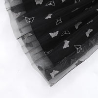 Girls Black Butterfly Printed flutter Short Sleeves Dress Casual Dresses