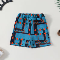 Boys Short Sleeve T-Shirt With Printed Shorts Set Sets   