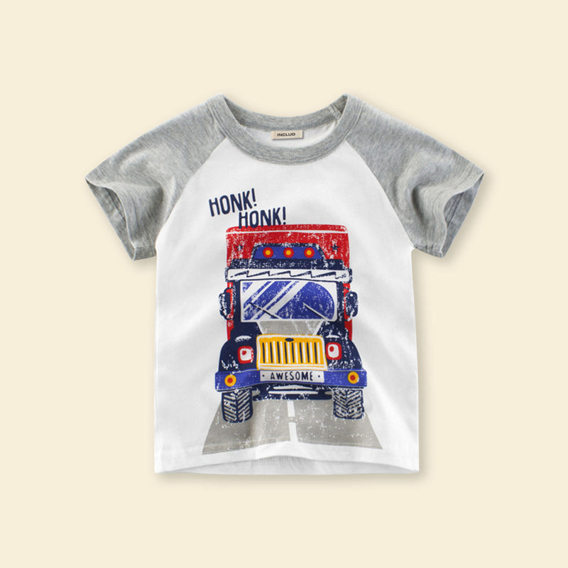 Boys Graphic Printed Raglan Sleeves Casual T-shirt T-Shirt