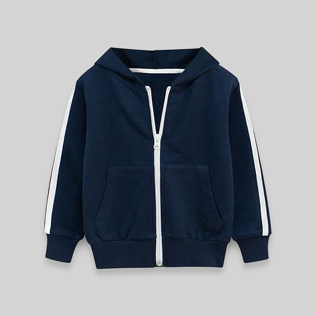 Boys Green Long Sleeves Solid Hooded Sweatshirt Sweatshirts & Hoodies   