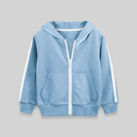 Boys Green Long Sleeves Solid Hooded Sweatshirt Sweatshirts & Hoodies   
