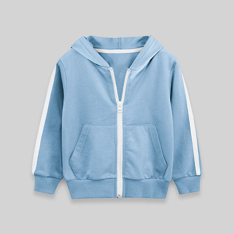 Boys Green Long Sleeves Solid Hooded Sweatshirt Sweatshirts & Hoodies   