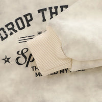 Boys Beige Typographic Printed Sweatshirt With Jogger Sets Sets