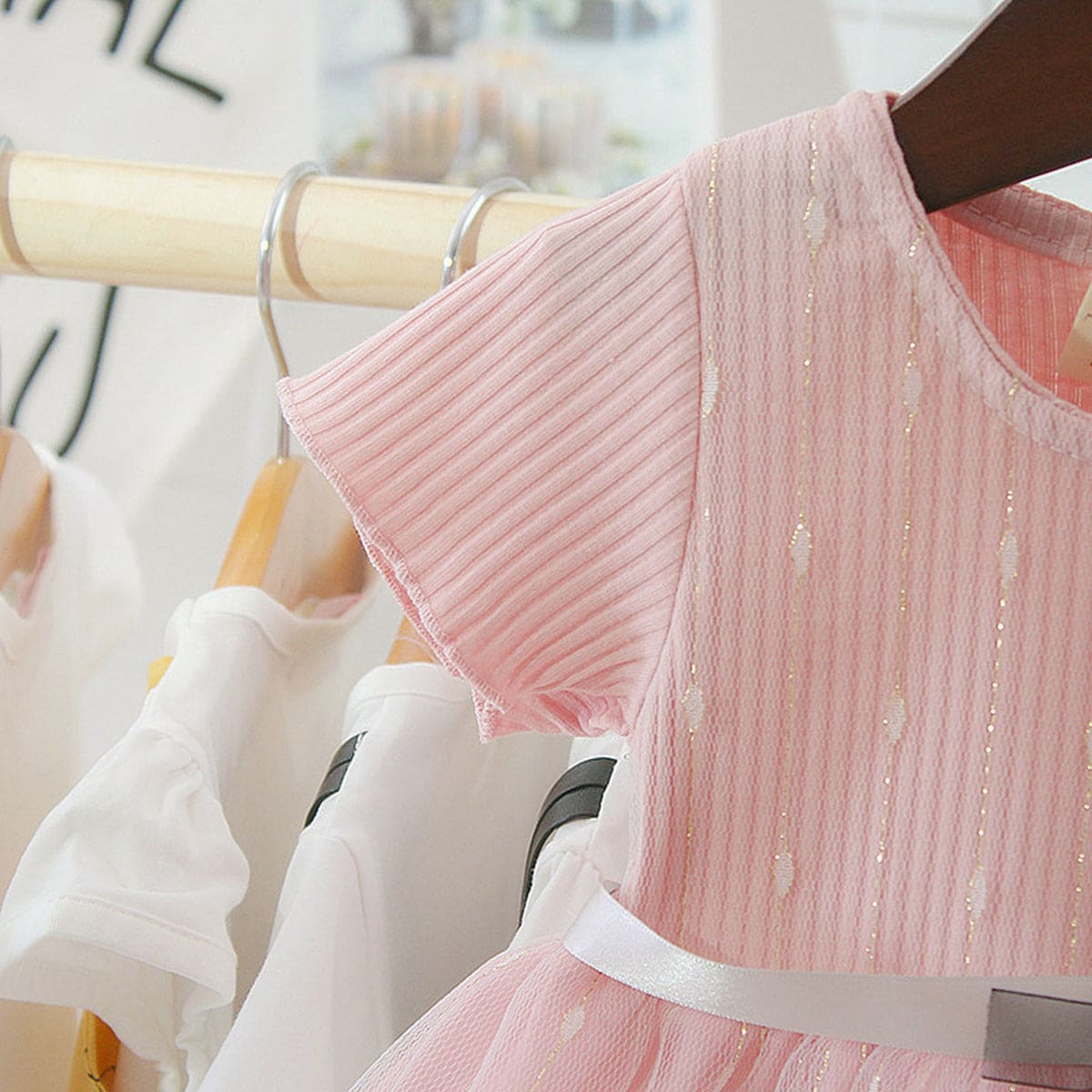 Girls Dress with Flower Applique Casual Dresses   