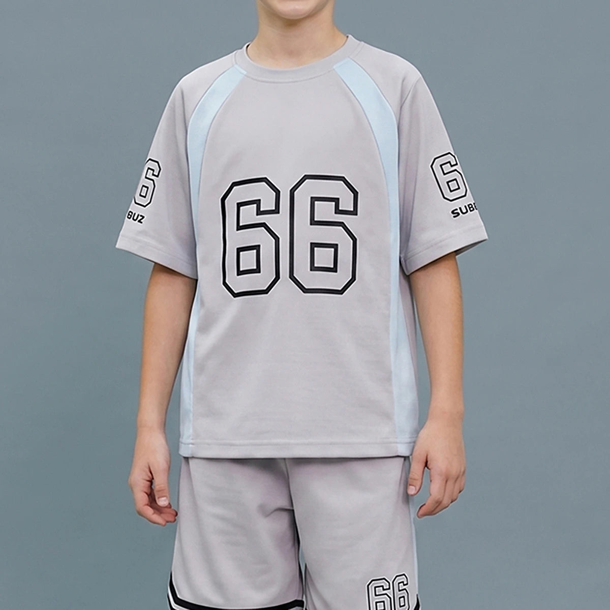 Boys Light Grey Graphic Print Short Sleeve T-Shirt With Shorts Sets 2 pc. Sets