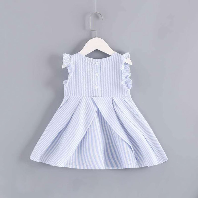 Girls Dress with Flower Applique Casual Dresses